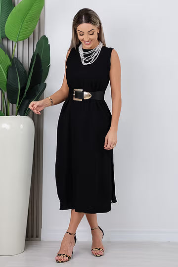 VESTIDO LONGUETE IVE - PRETO