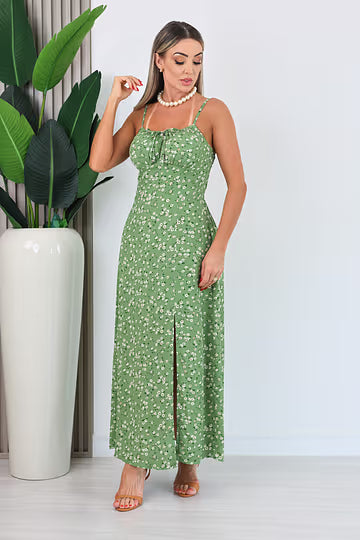 VESTIDO ALÇA FINA DANIELA - VERDE