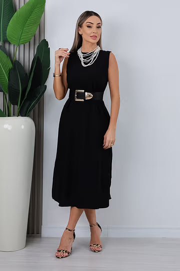 VESTIDO LONGUETE IVE - PRETO