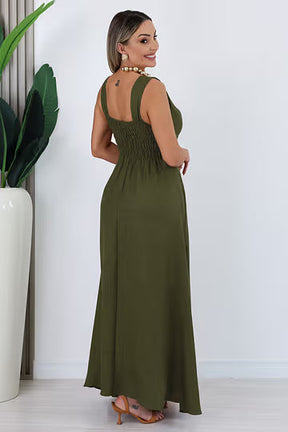 VESTIDO LONGO VIRGINIA - VERDE MILITAR